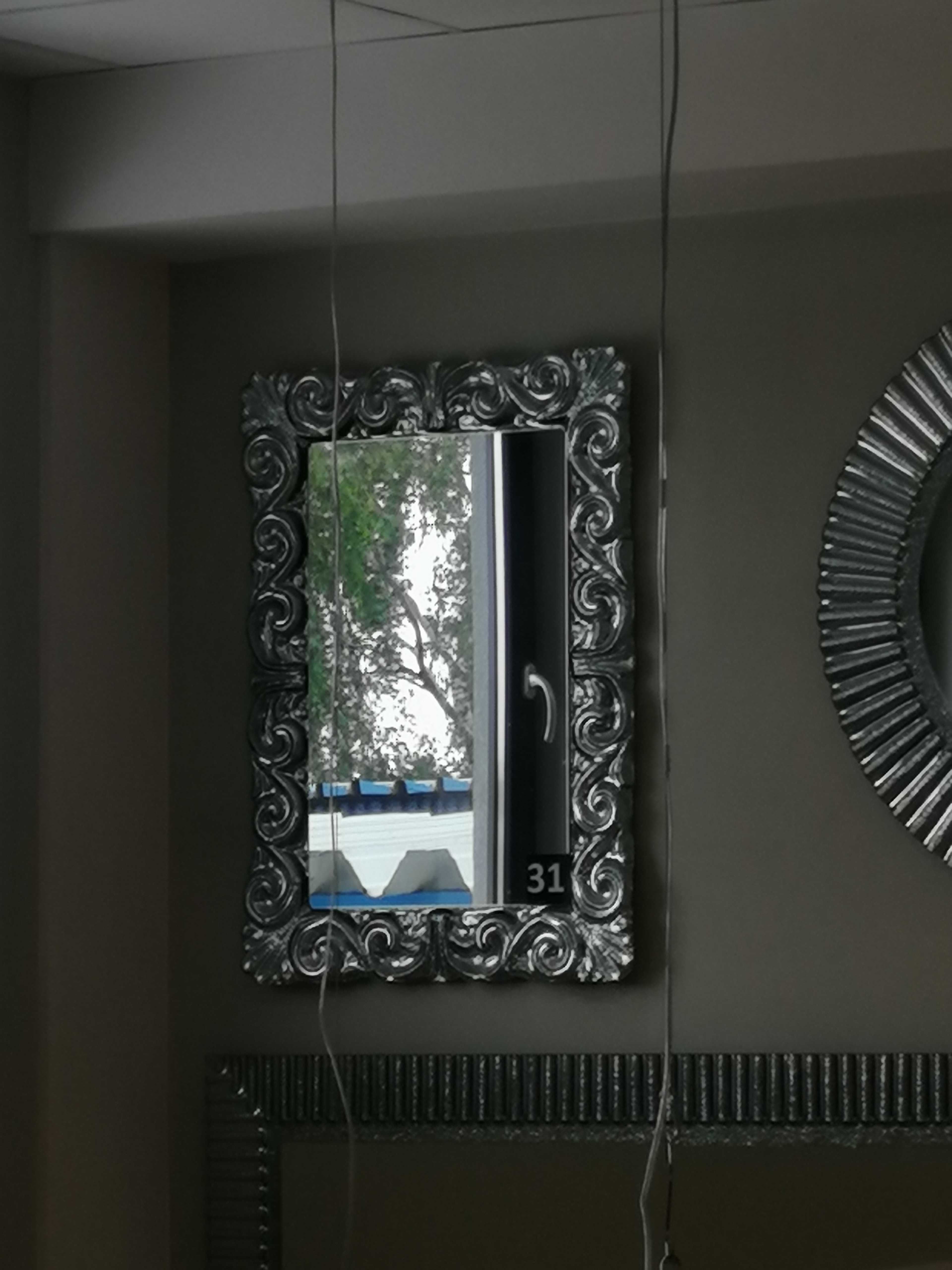 J&J lustro CLARISSE 95x70 SILVER - wyprzedaż ekspozycji