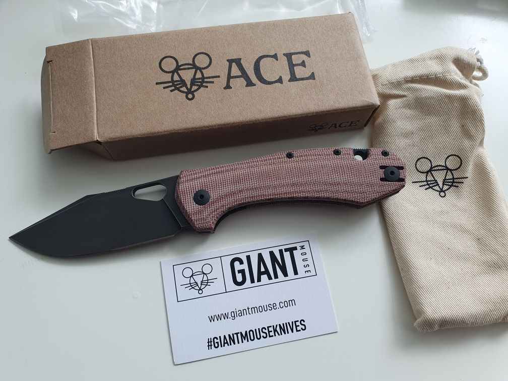 Складной нож GiantMouse ACE Grand M390 Red 100% Оригінал!