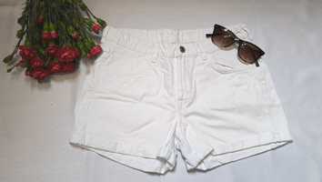 Szorty krótkie spodenki białe eleganckie jeansowe niski stan białe S