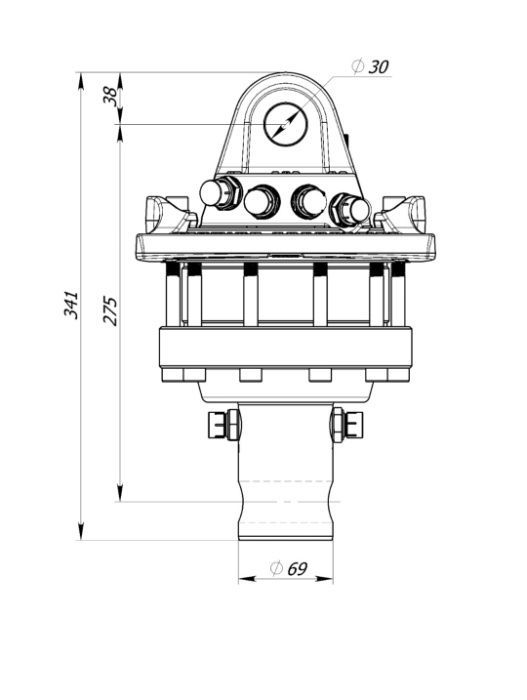 Obrotnica / Rotator hydrauliczny / 5,5 Tony / trzpień rotatora fi 69