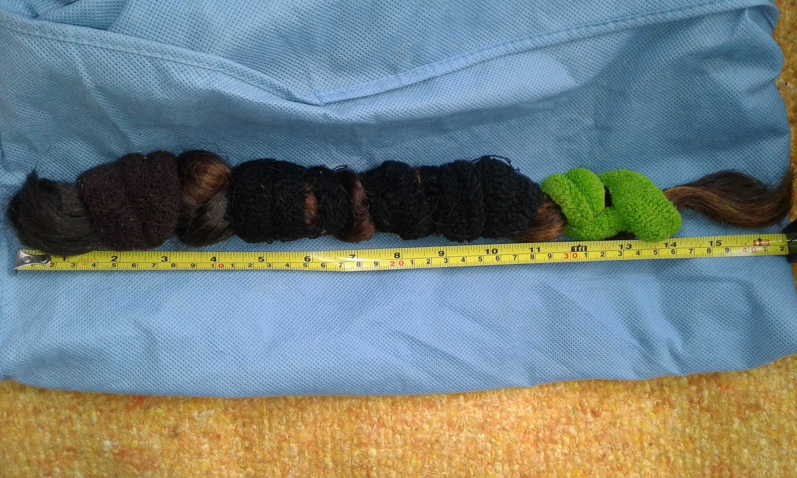 Cabelo natural humano ondulado castanho 30 cm