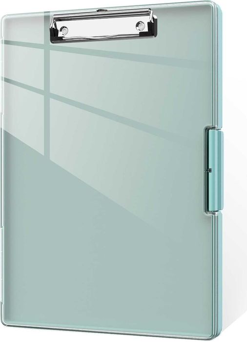 Clipboard Teczka z przechowywaniem A4, przezroczysty panel miętowy