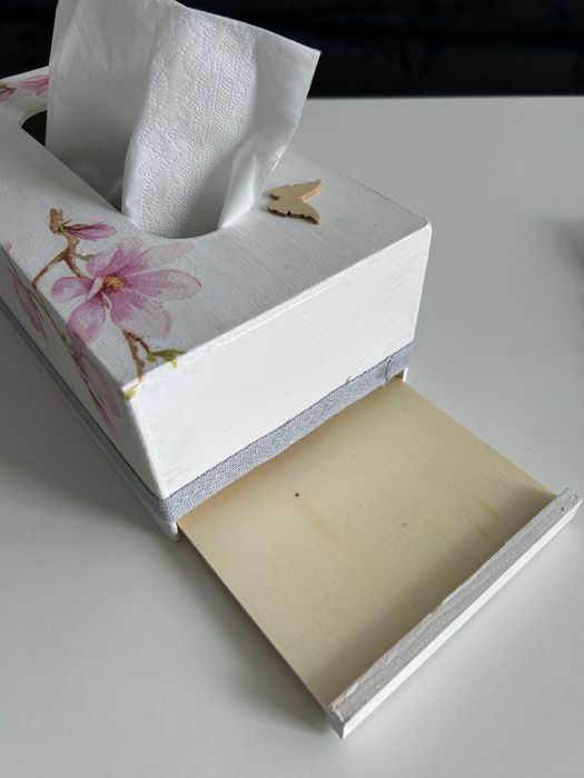 Chustecznik drewniane pudełko na chusteczki pojemnik handmade