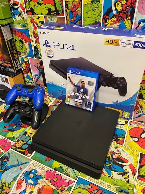 Sony Ps4 slim 1tb +Fifa 23 PL+2xPad+ Gw12m Ufogames Szczecin