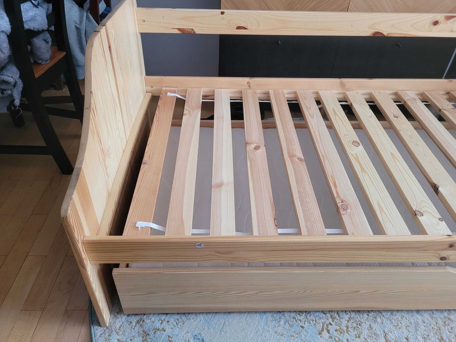Łóżko podwójne 90x200 z wysuwanym dolnym spaniem 80x190