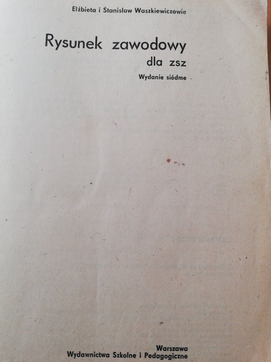 Rysunek zawodowy dla ZSZ  Waszkiewiczowie  wsip 1972