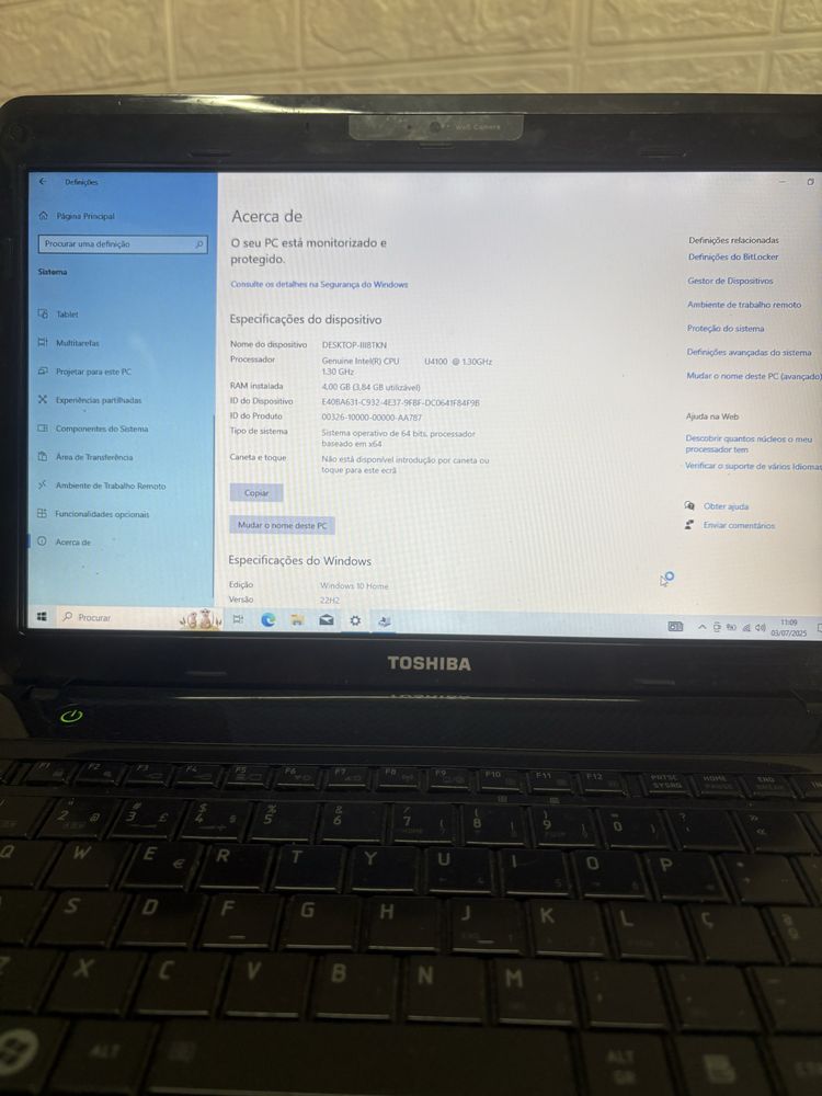 Portátil Toshiba Satellite