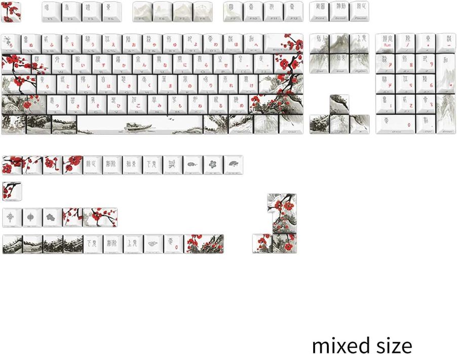 80 szt. klawisze do klawiatury Japońska czcionka Keycaps Keycap set