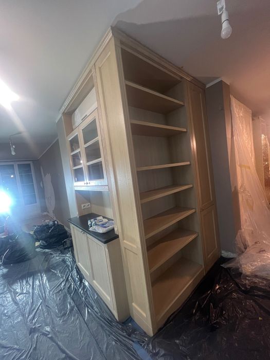 Gablotka z regałem lite drewno