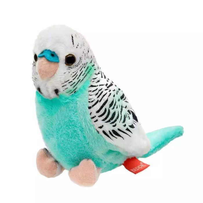 Papuga falista lazurowo-biała 13cm. Beppe