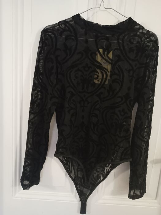 Nowe body czarne siatka tatuaż r. S/M