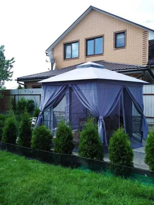 Павільйон садовий з сіткою та шторами, альтанка бєсєдка