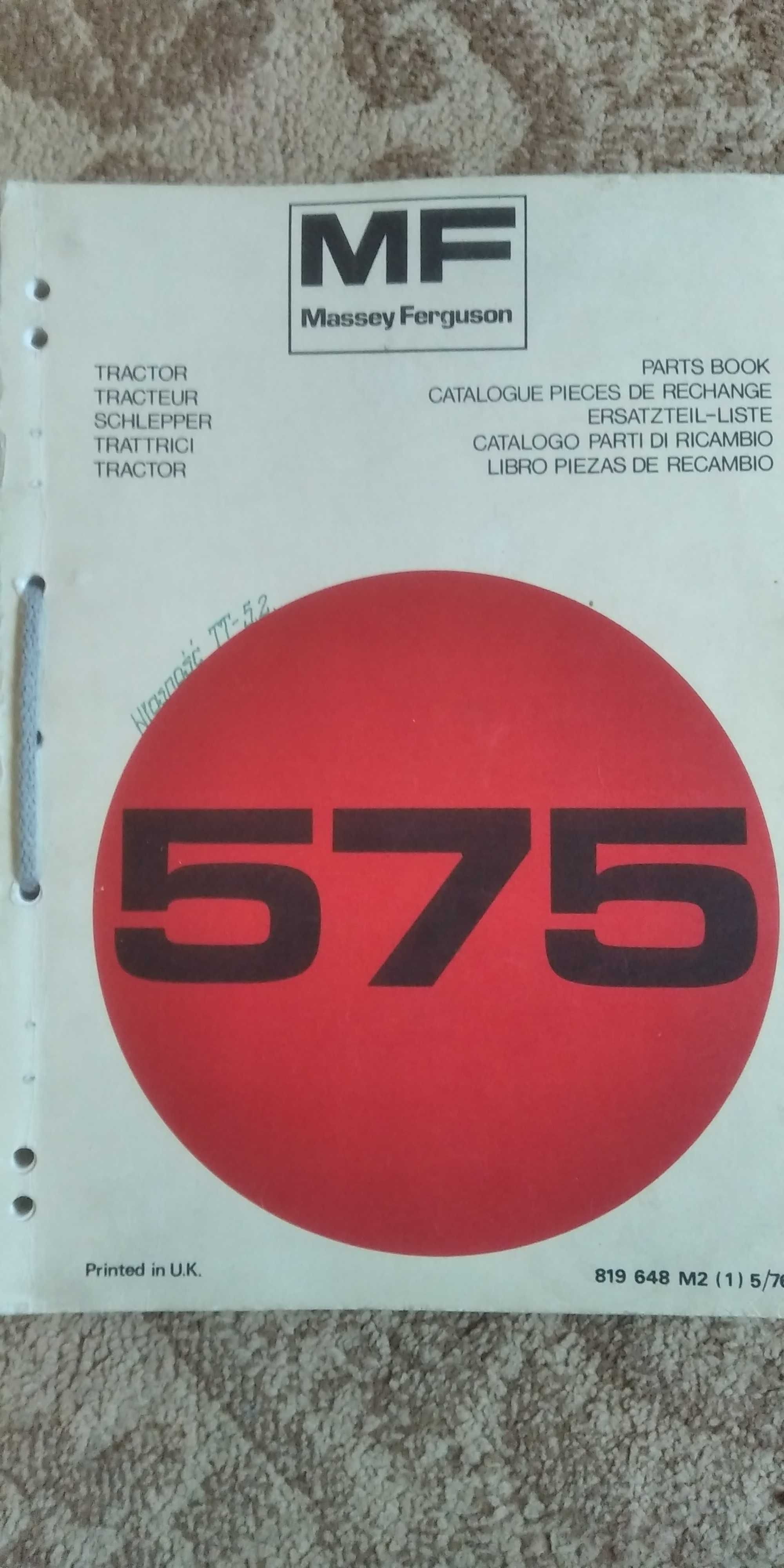 Katalog części MF 575 Massey Ferguson 575 oryginał