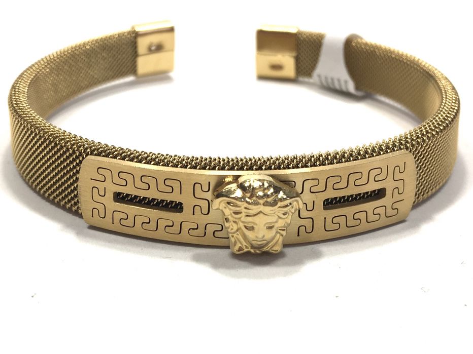 VERSACE złota męska bransoleta•wybite próby 585•pozłacana ogniowo 14K