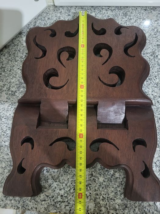 Suporte vintage de livro em madeira maciça