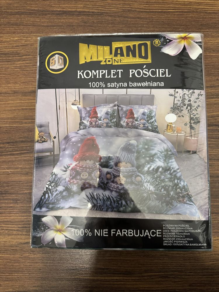 Komplet pościeli 200 x 220 cm 100 % satyna bawelniana