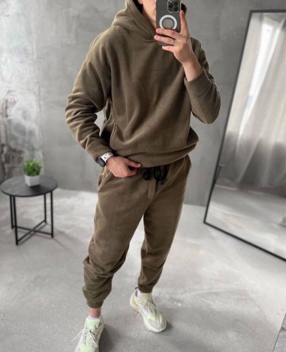 Мужской зимний костюм из флиса POLAR худи/кофта и штаны 48-50 50-52