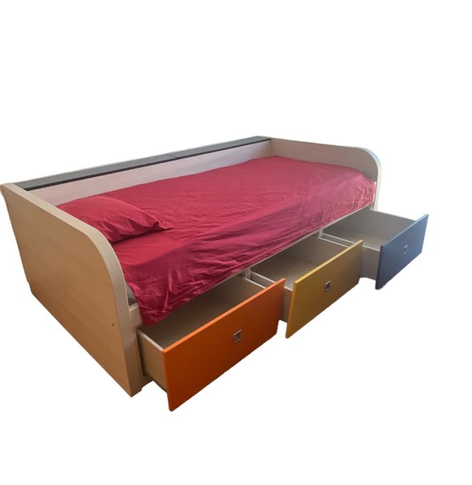 Cama solteiro com gavetas  c/ Nova