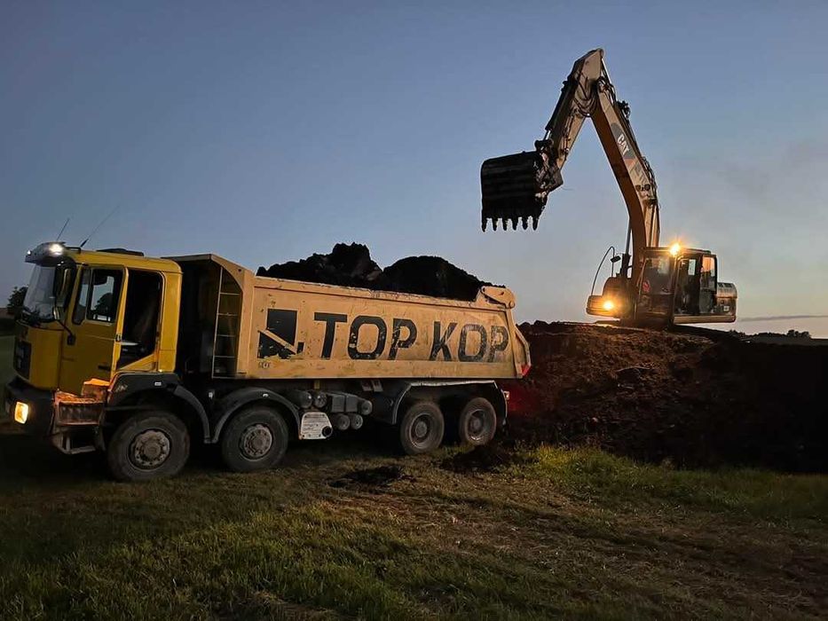 Prace Koparki, wykopy, budowa stawów niwelacje terenu, wynajem koparki