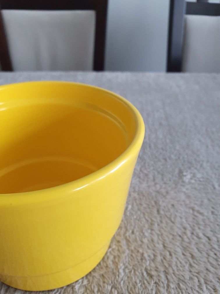 Doniczka Ceramiczna Żółta 9.5 x 12cm