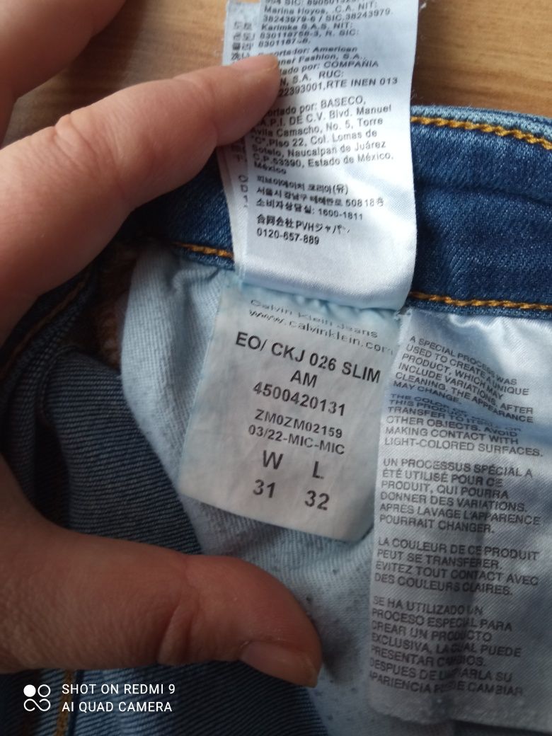 Spodnie męskie jeansowe Calvin Klein CKJ 026 SLIM