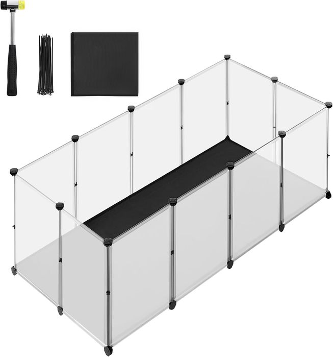 Klatka Dla Zwierząt Z Wodoodpornymi Panelami Podłogowymi 145X73X57 Cm