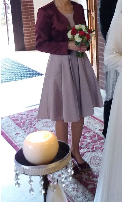Sukienka na wesele Omega, kolor szampański, rozmiar S, 36