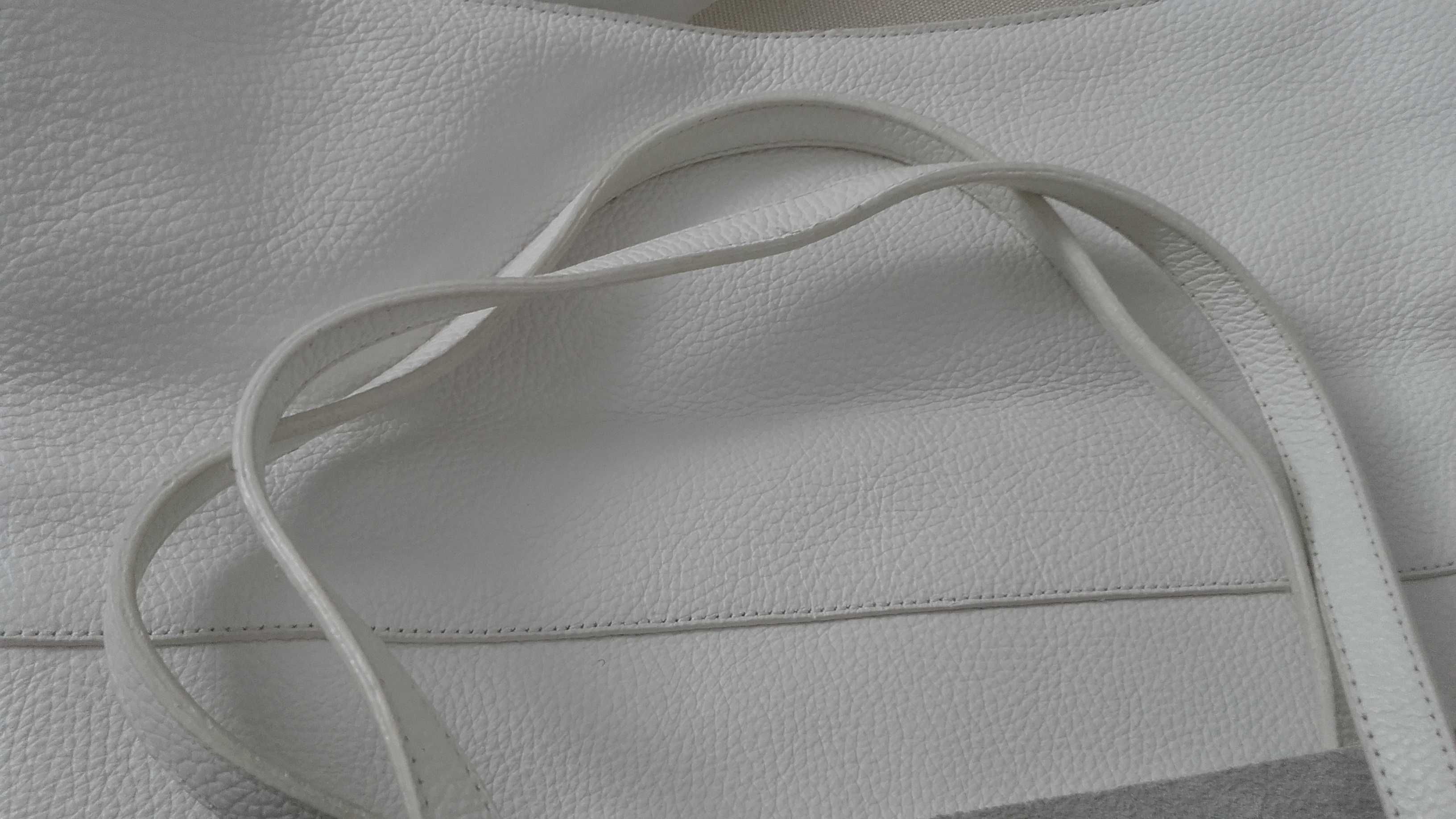 Zara- nowy skórzany shopper bag, duża torba na zakupy
