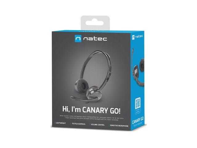 Słuchawki z mikrofonem Natec Canary Go czarne FV