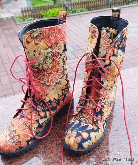 Nowe buty sznurowane do pół łydki rozmiar 36 wkładka 22,5