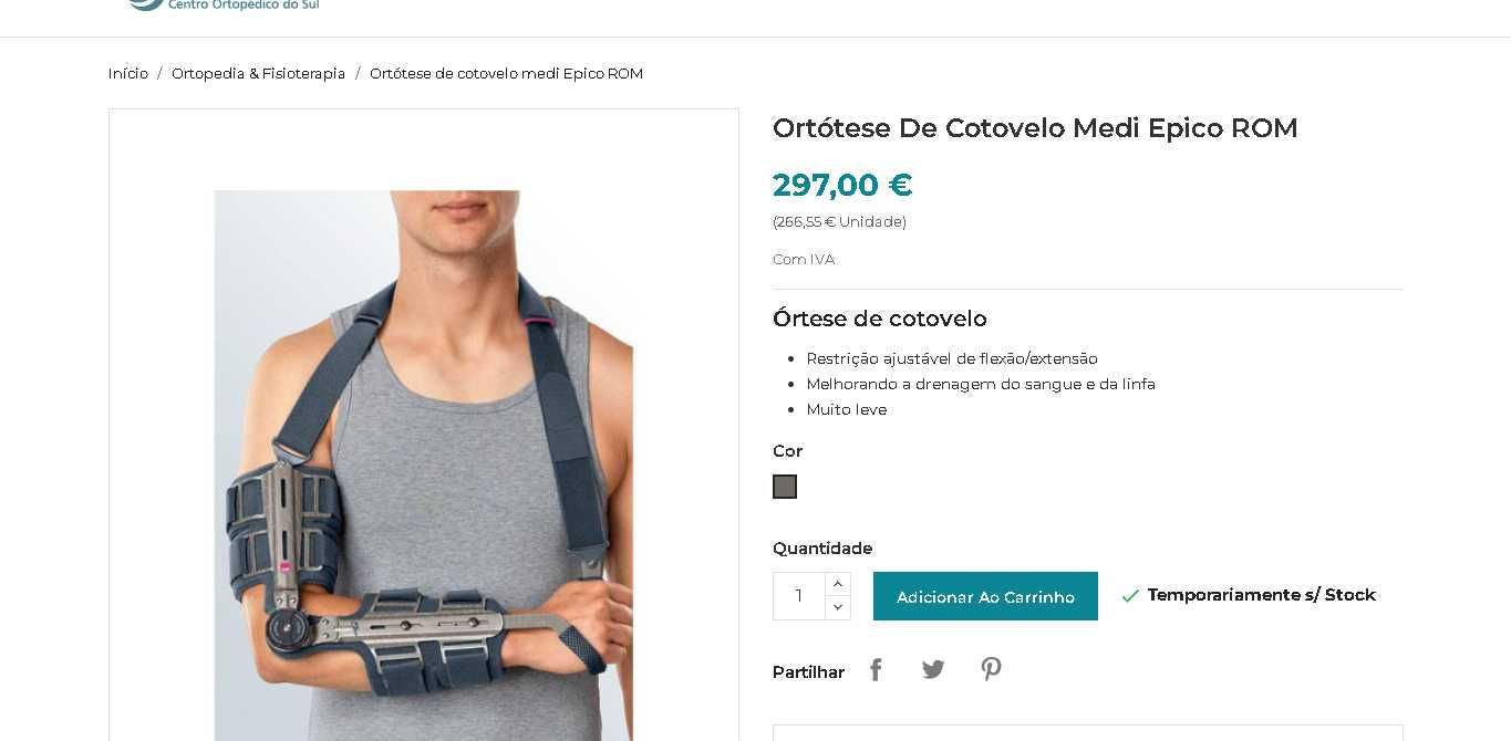 Ortótese De Cotovelo Medi Epico ROM braço esquerdo