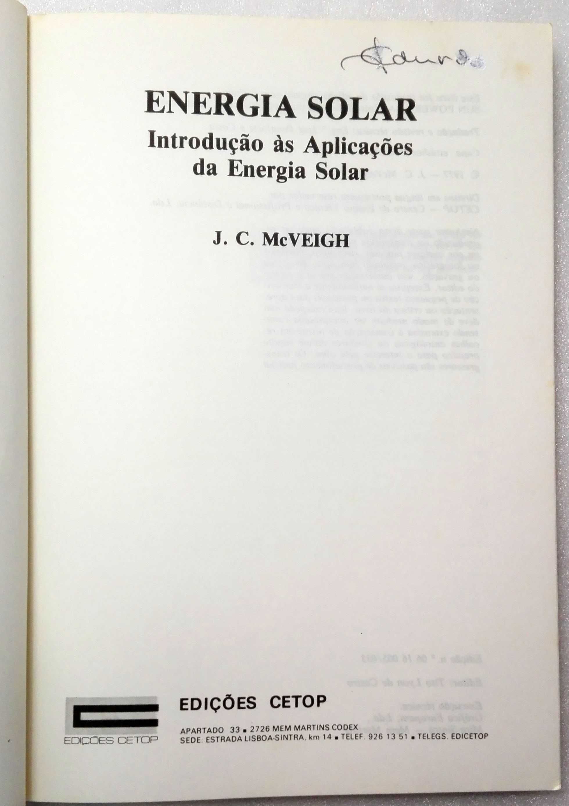 Livro Energia Solar – Introdução ás Aplicações da Energia Solar