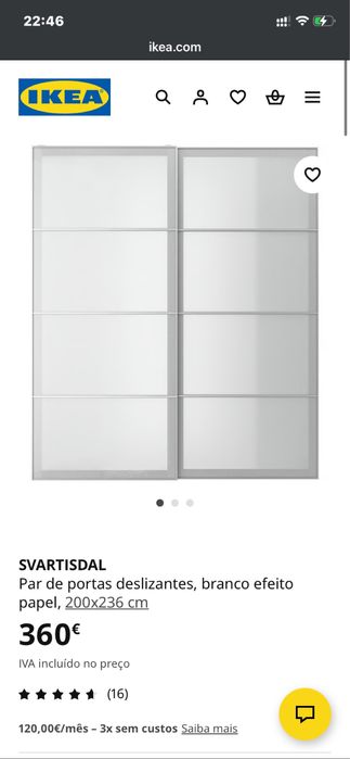 Roupeiro ikea 2 portas deslizantes