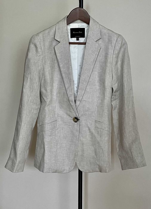 Garnitur damski Massimo Dutti lniany-marynarka i spodnie,nowy.