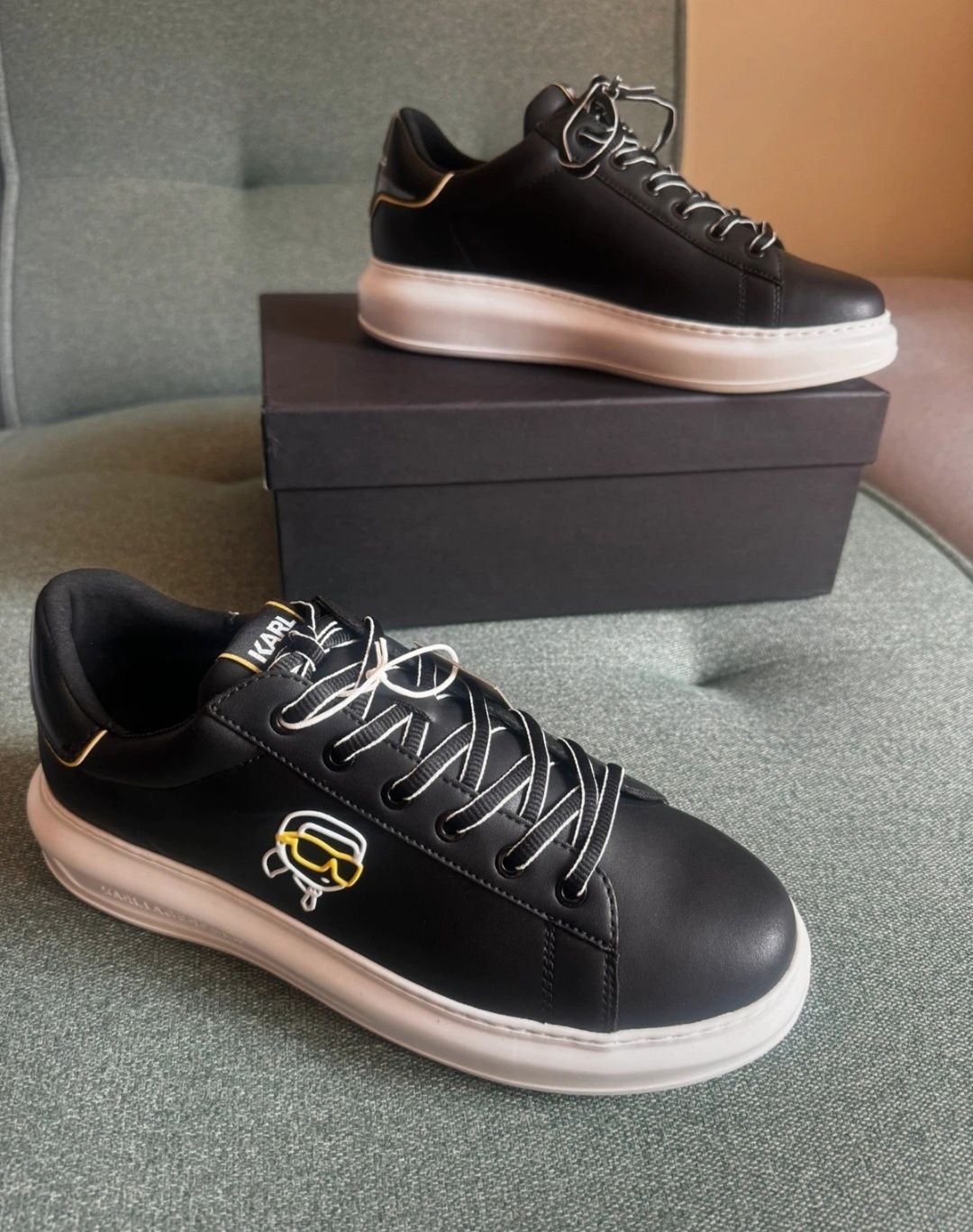 KARL Lagerfeld CAPRI nowe buty męskie R44 czarne sneakersy Tommy Boss