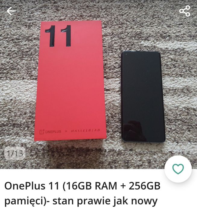 OnePlus 11 (16GB RAM + 256GB pamięci)- stan prawie jak nowy
