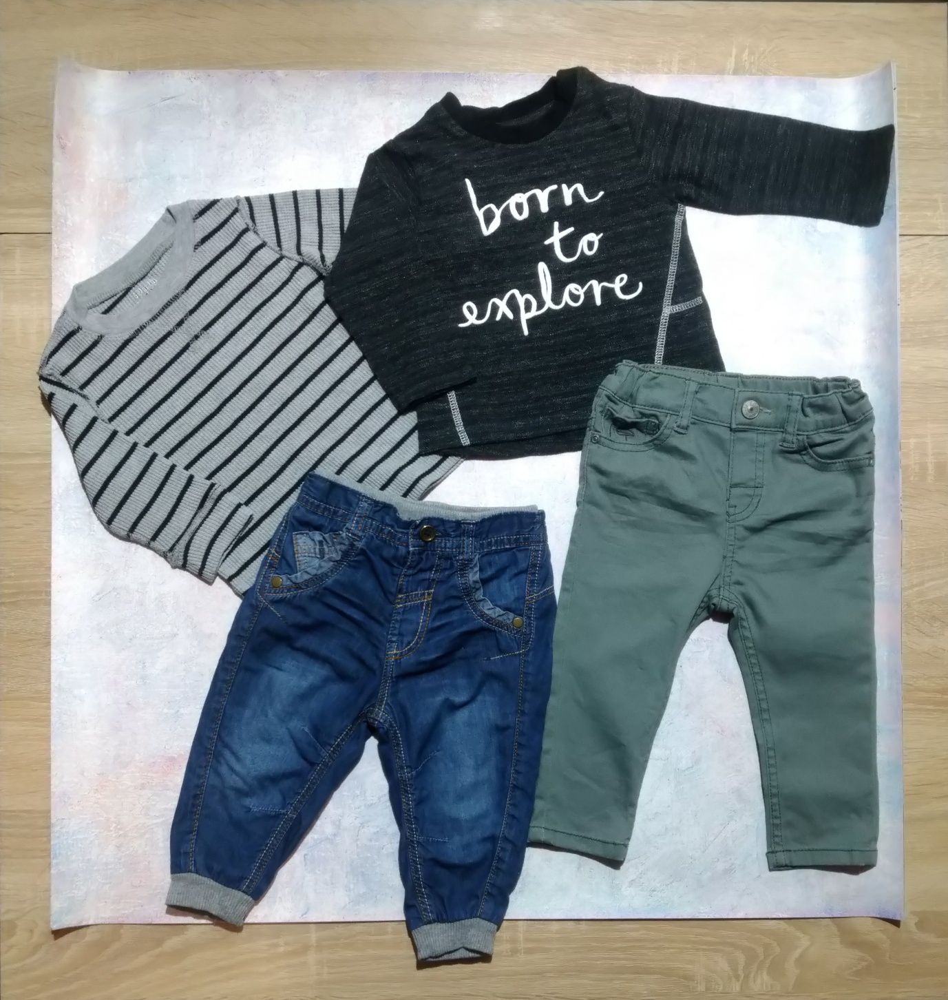 Набір фірмового одягу на хлопчика 6-9 міс 68-74 см джинси реглани