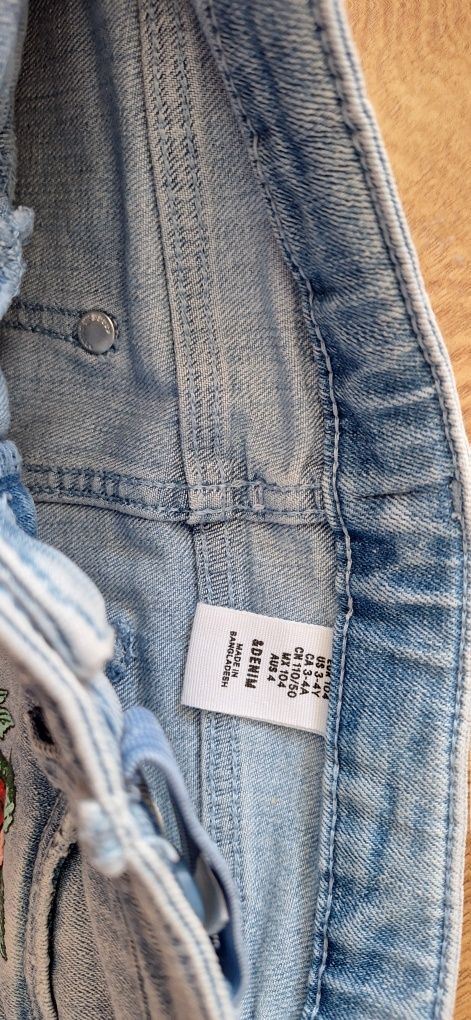 Spodenki jeans dziewczece 104 kwiaty jak next zara h&m