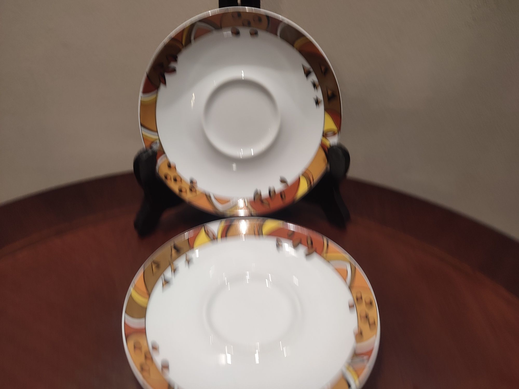 Śliczny stary zestaw dwóch spodków porcelana Wawel Krzysztof