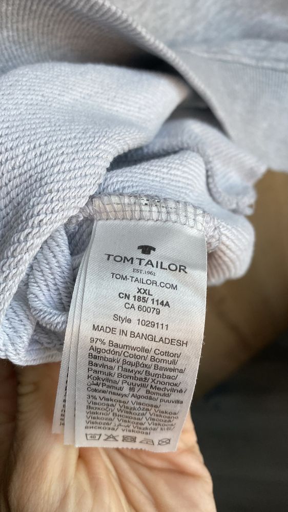 Bluza Tom Taylor XXL męska szara bawełna