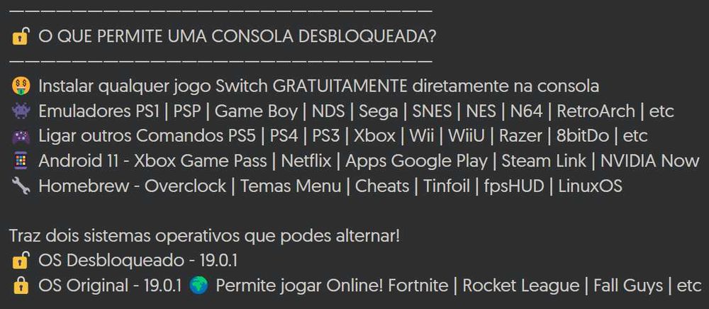 Nintendo Switch Oled | DESBLOQUEADA [NOVA por ESTREAR]