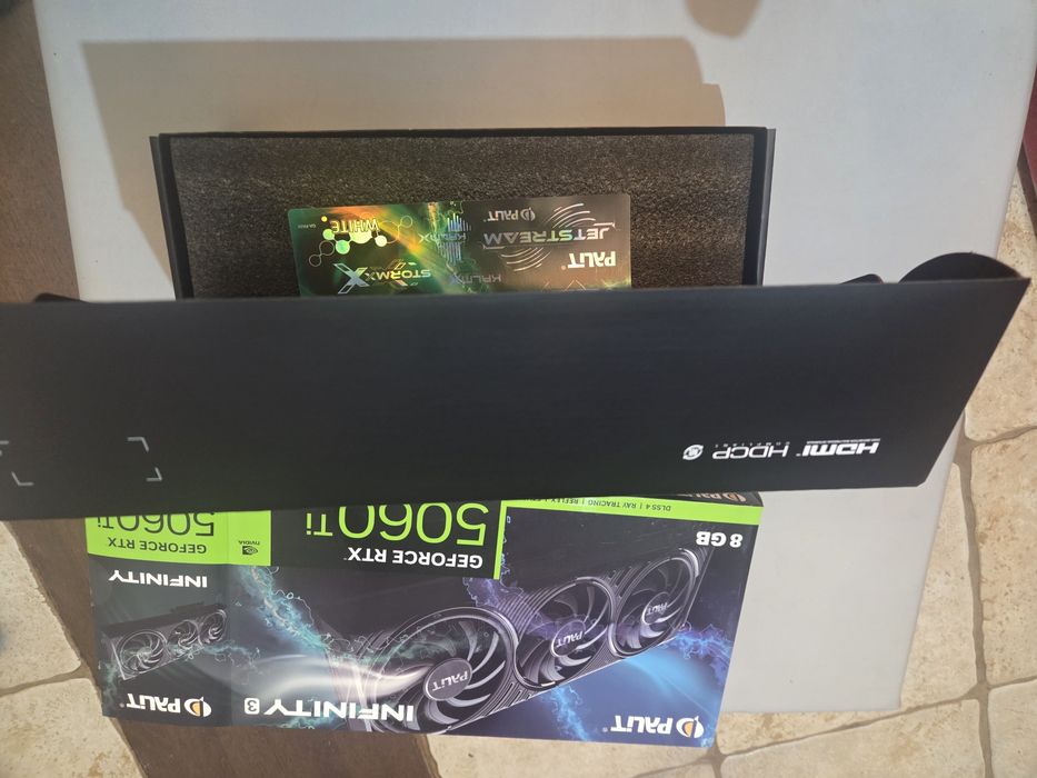 Pudełko po karcie graficznej Palit Geforce RTX 5060 Ti 8GB (ze zdjecia