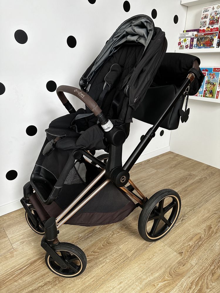 Wózek Spacerówka Cybex Priam 2.0 Rose Gold + Deep Black tapicerka TOP