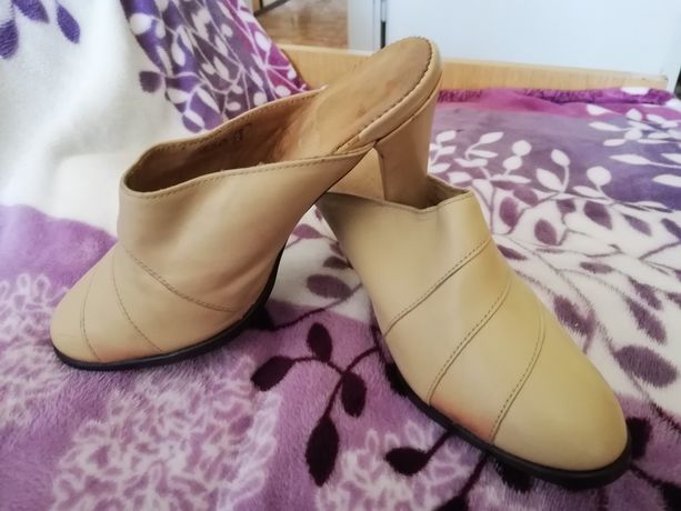 Buty na korku skóra PRL retro vintage r. 37