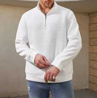 Elegancki swetr męski biały 6XL