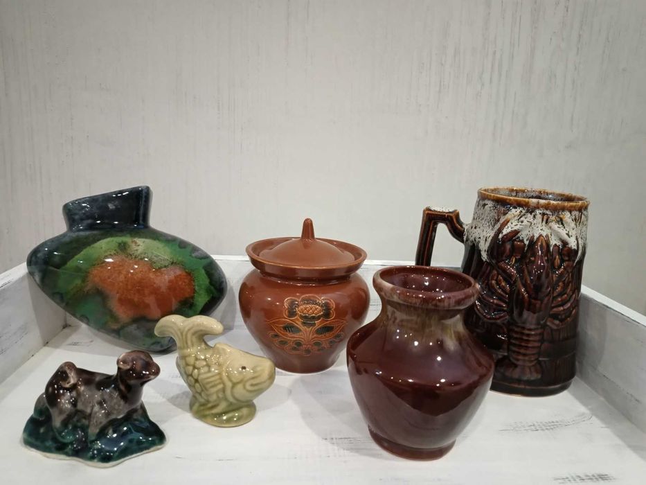 Васильківська кераміка, майоліка ссср. Кавовий сервіз, статуетки