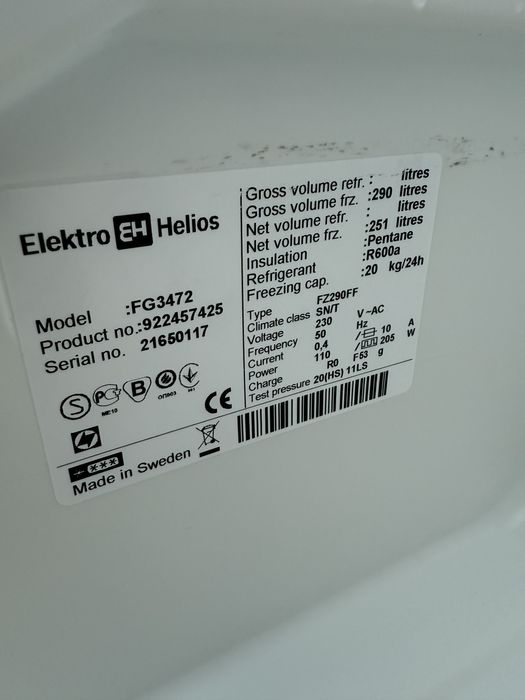 Zamrażarka Elektro Helios FG3472