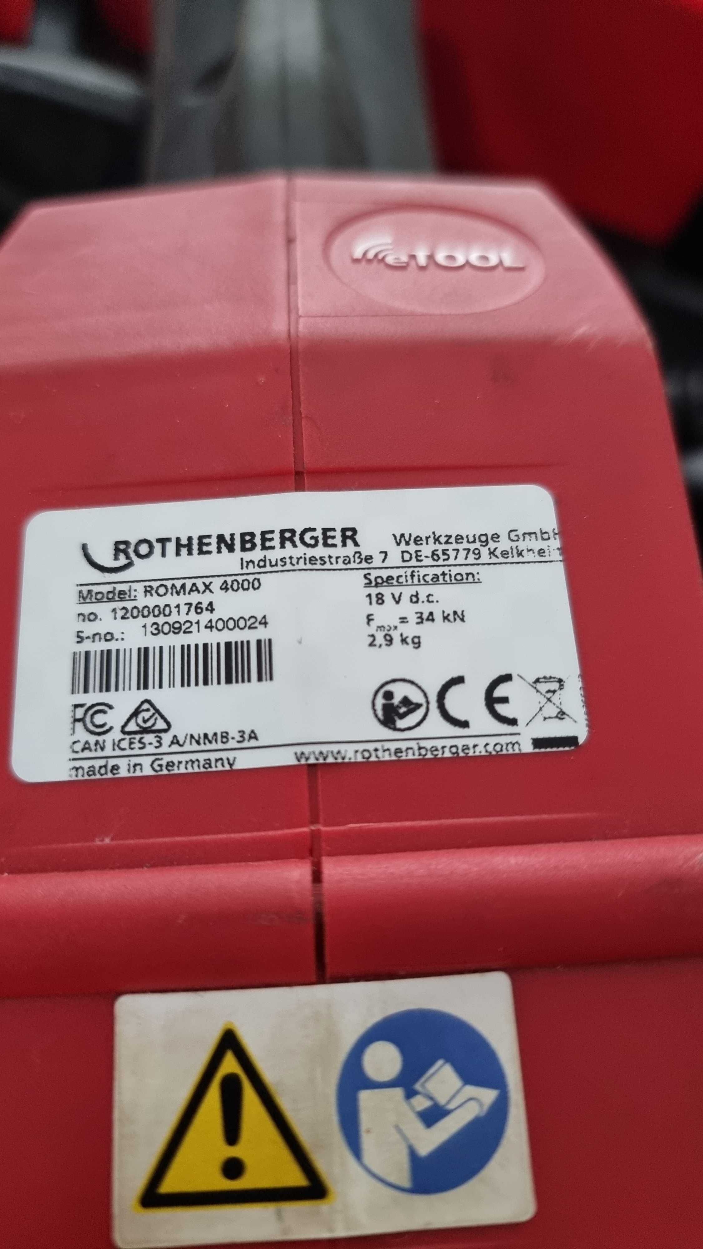 Zaciskarka Rothenberger ROMAX 4000 6x szczeki gaz walizka 2x bateria