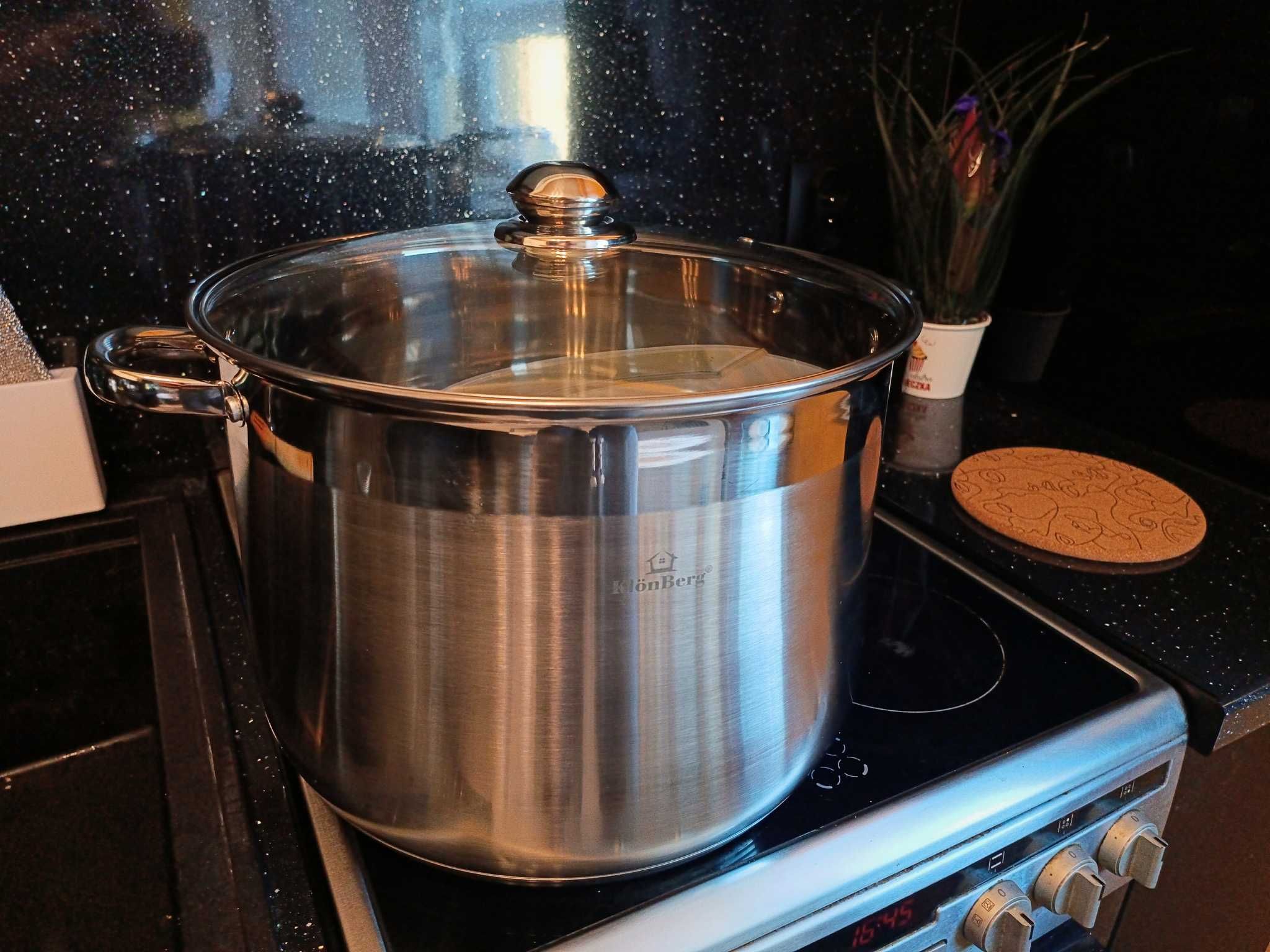 Zestaw garnków ze stali nierdzewnej 17L 20L 23L - na gaz, indukcje