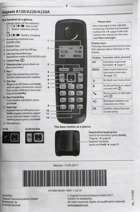 Бездротовий телефон Gigaset DECT A220